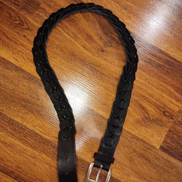 Calvin Klein Jeans Genuine Leather Wicker Belt size M Black - Picture 5 of 6